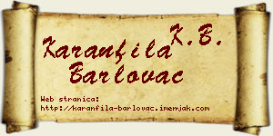 Karanfila Barlovac vizit kartica